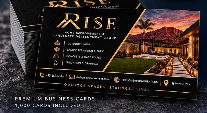 Rise premium business card example from the catalog